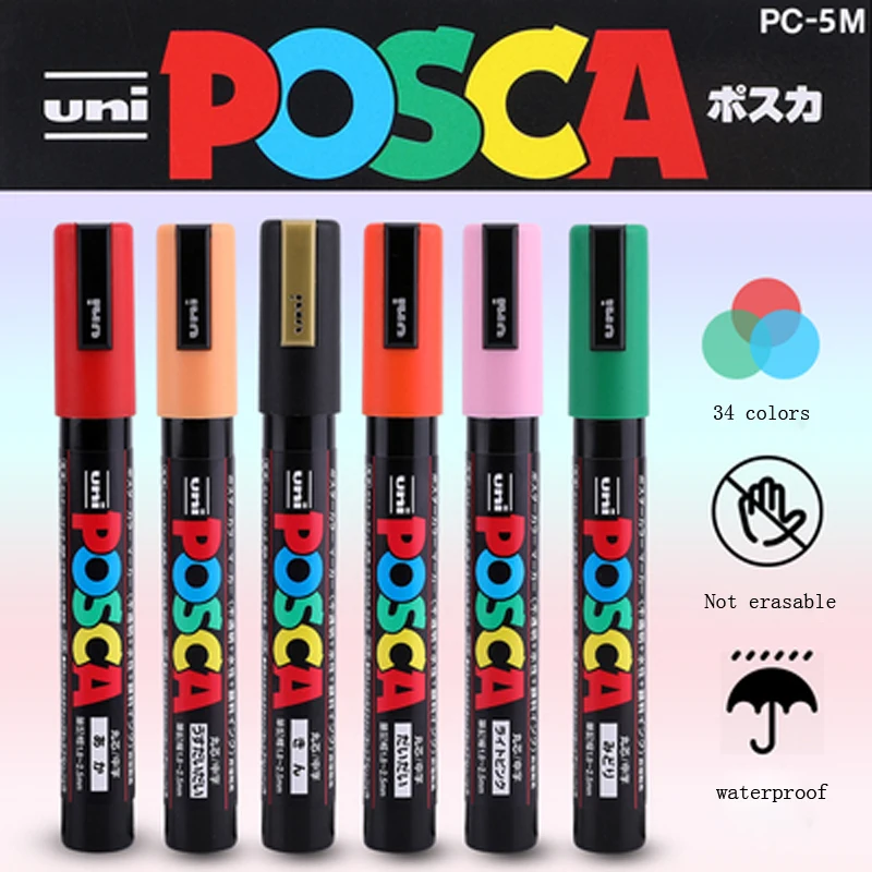 1 Набор маркеров UNI POSCA ручка для разрисования граффити рисования ручная роспись |