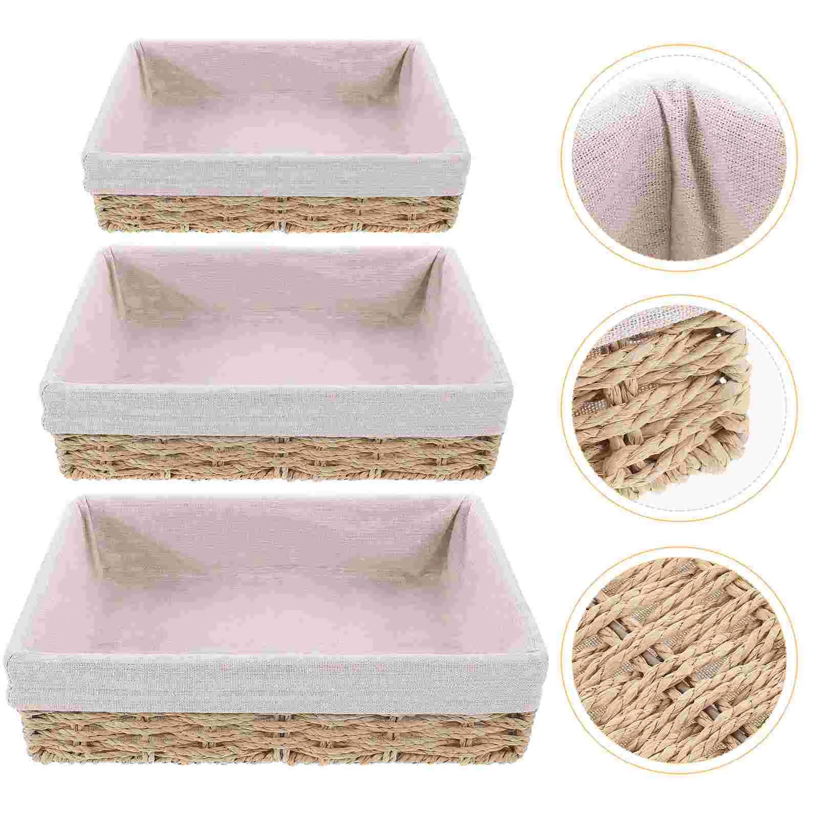 

Paper Rope Woven Storage Basket Organizer Bin Sundry Sundries Decorative Baskets