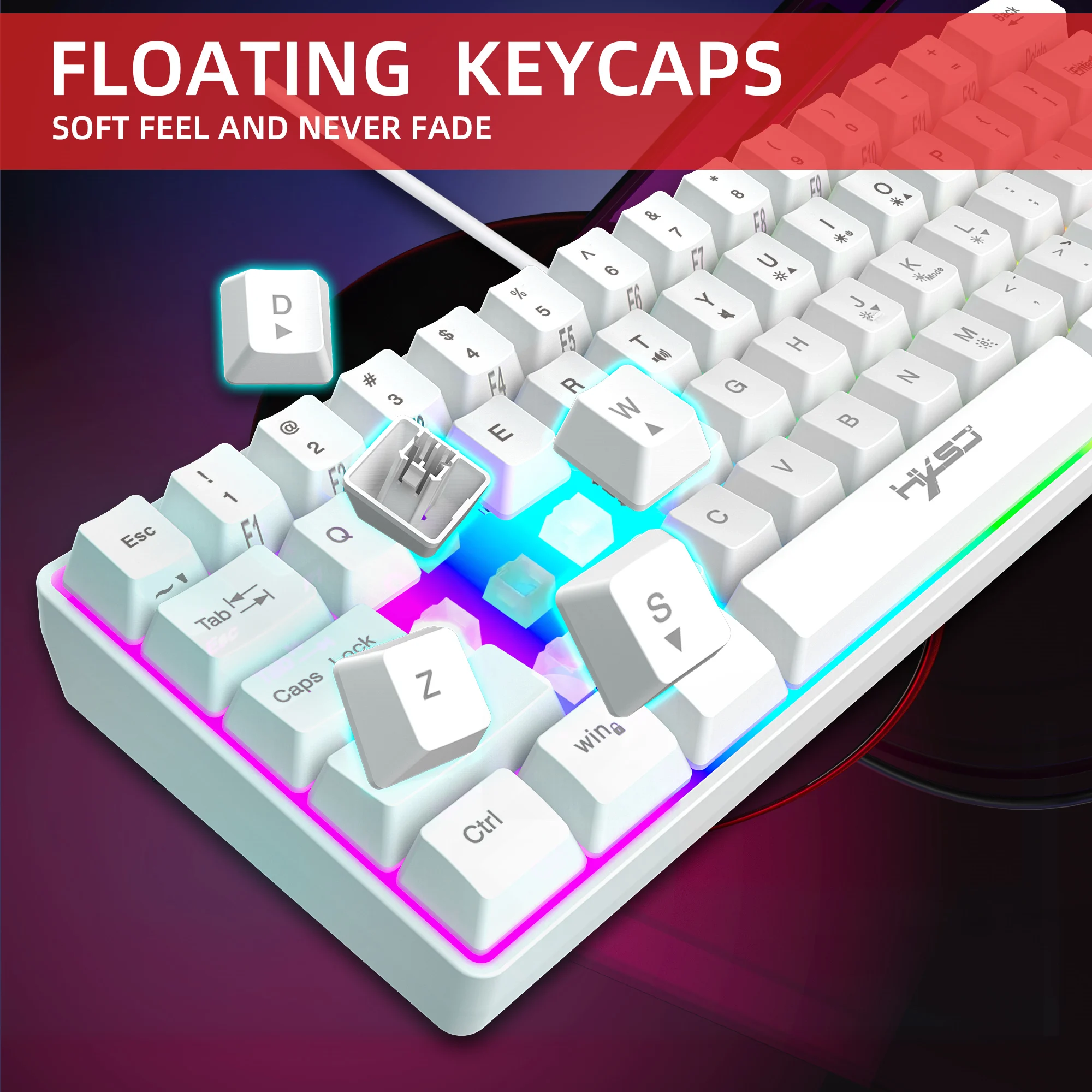 61 keys gaming keyboard rgb backlight keyboard and mouse wired gamer keyboard for computer mac ps4 free global shipping