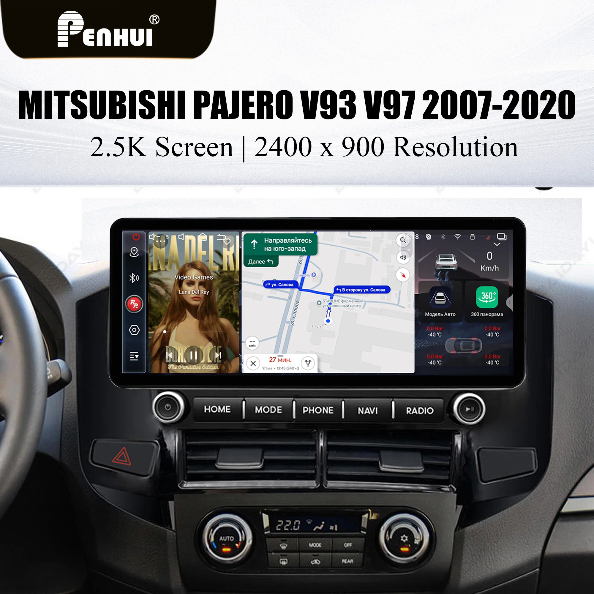 Фото 12,3-дюймовый экран Redpower для Mitsubishi Pajero 4-го поколения 08.2006-10.2020, автомобильная магнитола Crystal Sound 850 Pro Max на Android №1