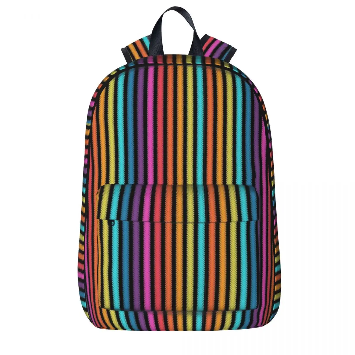 

Радужный рюкзак в полоску, рюкзаки для трекинга с геометрическим принтом для женщин и мужчин, милые школьные ранцы, дизайнерские прочные рюкзаки