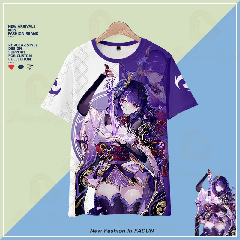 

3D-print T-shirt The Genshin Impact Tshirts Raiden Cosplay Children T-shirts 2022 The Best Choice for Boys Girls on Summer Days