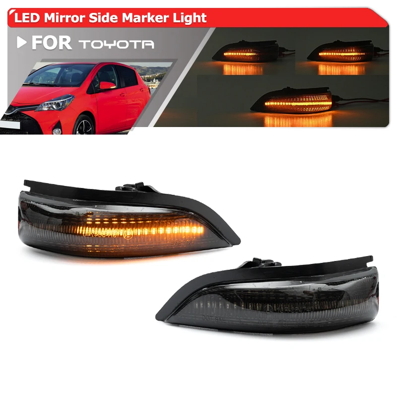 Последовательные боковые зеркальные лампы Замена для 2011-2019 Toyota Yaris III/Yaris