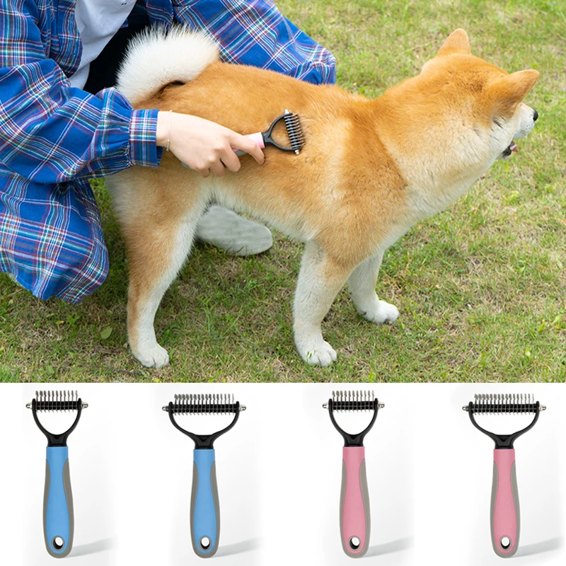 

Pets Hair Removal Comb Fur Knot Cutter Dog Grooming Double Sided Shedding Tool Cat Removal Comb Brush Pet Product Hair Clipper