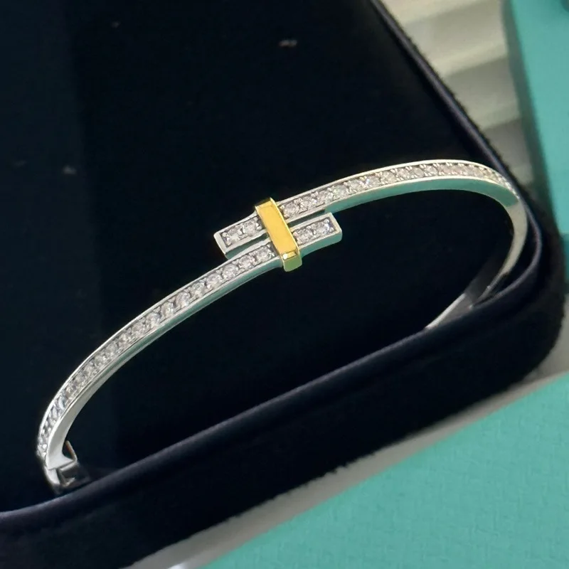 

High Quality 925 Sterling Silver Color Separation Full Zircon Bracelet For Women Luxury Fine Jewelry