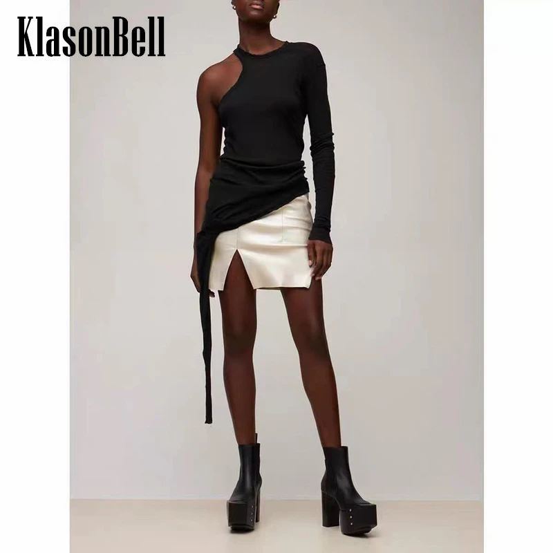 

6.7 KlasonBell Fashion Split Hollow Out Tee Comfortable Breathable Long Sleeve Thin T-Shirt Women