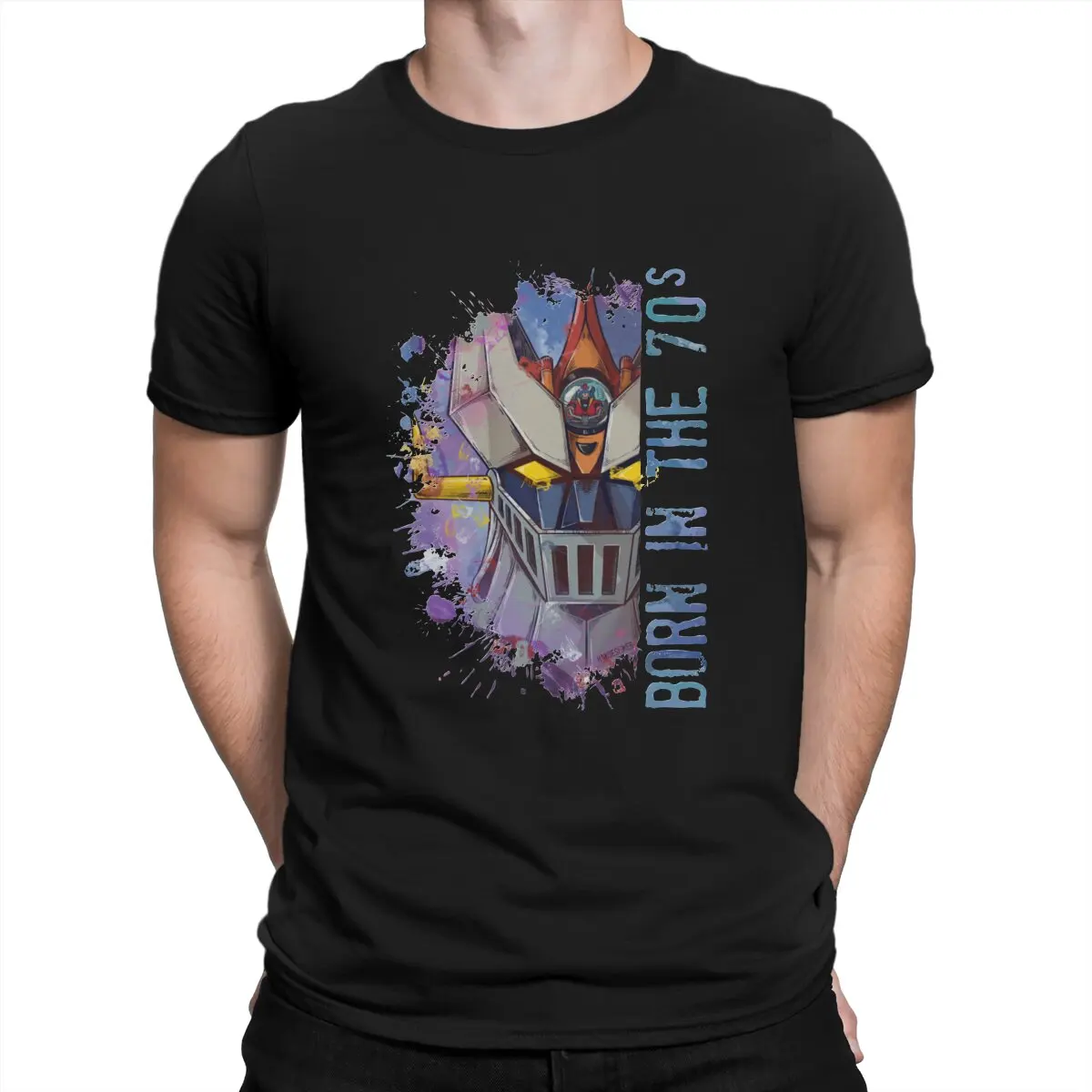 

Мужские футболки MAZINGA 70s, Забавные футболки из чистого хлопка, с коротким рукавом, НЛО робот грендайзер дай аполон, футболки с круглым вырезом, одежда для взрослых