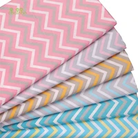 chainhoprinted twill cotton fabricpatchwork clothdiy sewing quilting materialcolored zigzag waves series6 designs4 sizes