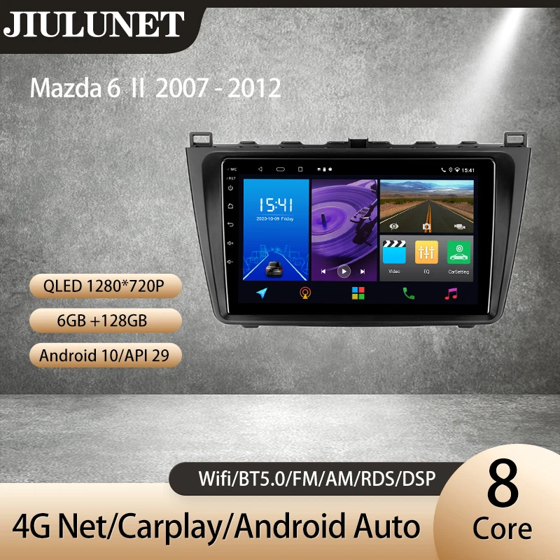 

JIULUNET For Mazda 6 Ⅱ GH 2007 - 2012 Car Radio Carplay Ai Voice Car Radio Multimedia Video Player Navigation Android Auto 2 Din