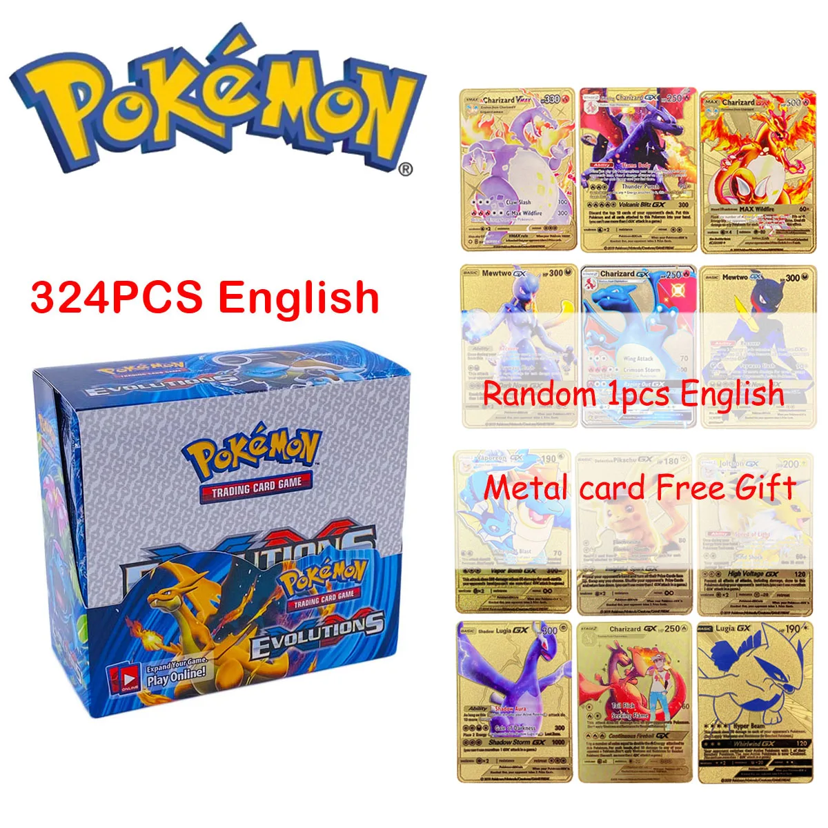 

Pokemon TCG: XY Evolutions Sealed Shining Fates Evolutions Booster Box English Collectible Trading Card Game Toy Free Metal card