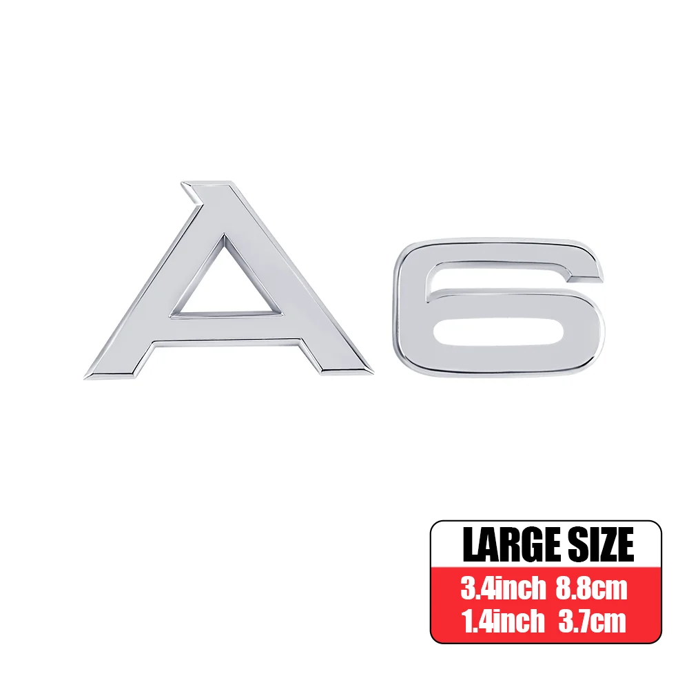 

Эмблема с 3D буквами и цифрами для Audi A3 A4 A5 A6 A7 A8 Q2 Q3 Q5 Q7 Автомобильная крышка багажника, табличка с именем, наклейка с логотипом, хром, глянцевый черный