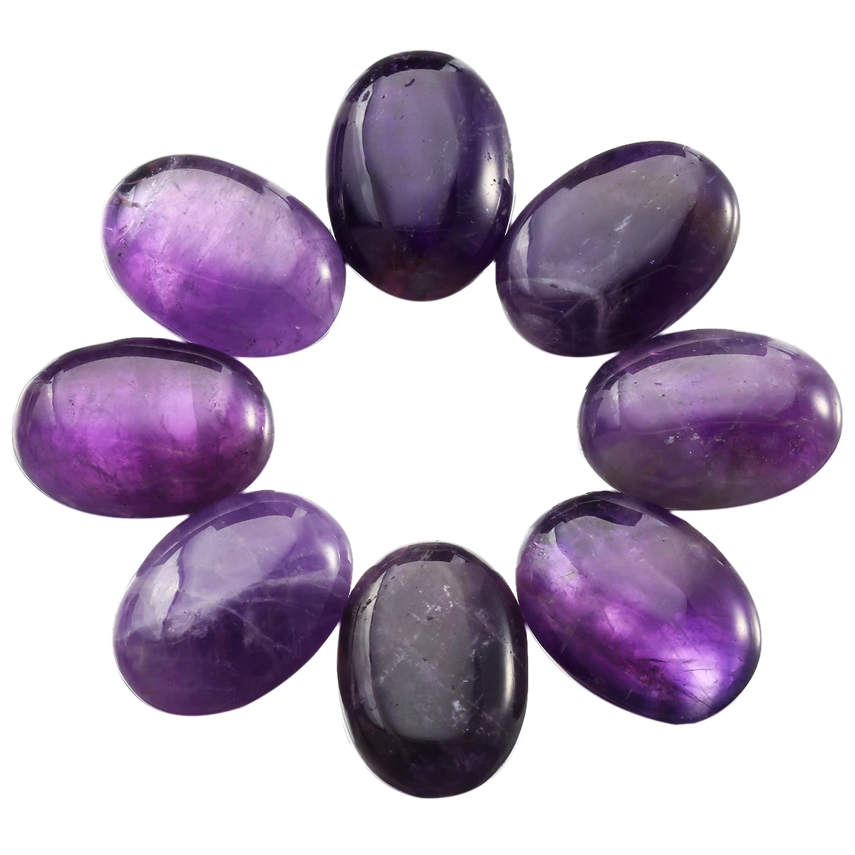 

13x18x6mm Natural Amethyst Crystal Oval CAB Cabochons Flatback Stone For Jewelry Making DIY Accessories Pack Of 5