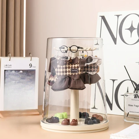 Слепая коробка, подставка для плюшевых игрушек, коробка для хранения, милый кулон, кукла, брелок, прозрачный футляр для хранения 360° °   Защитный корпус вращения