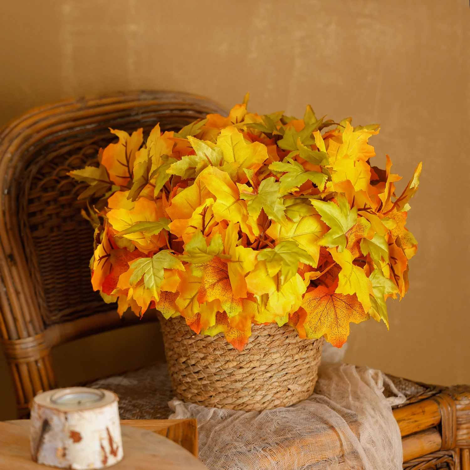 

4pcs Autumn Flowers Artificial Bouquet Fake Sunflower Party HighQuality Decoration For balcony Potted Ornaments Fall Decor Home