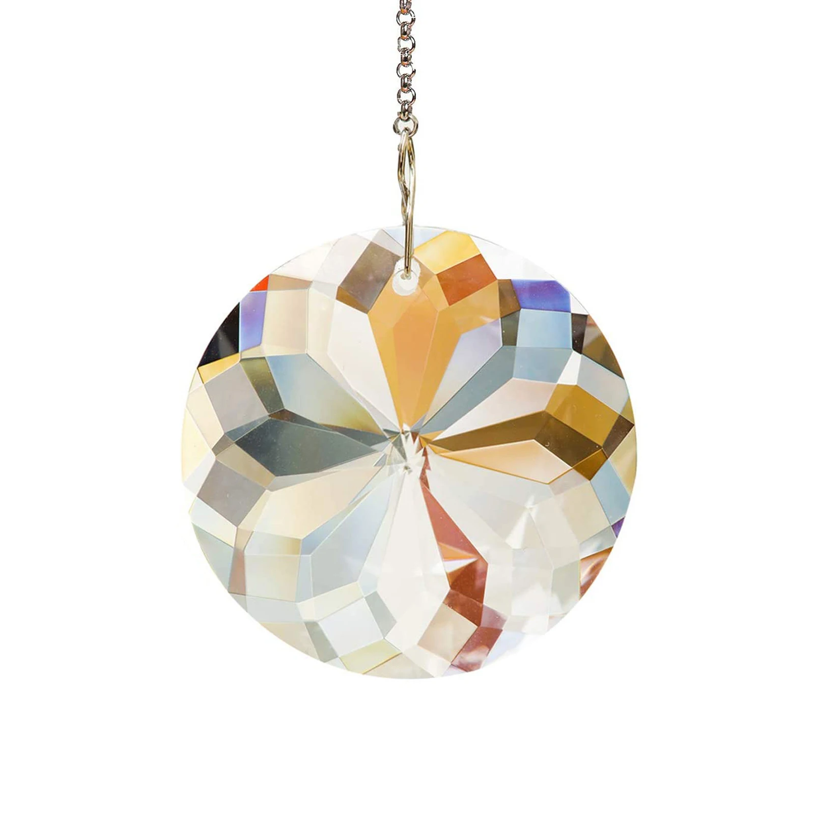 

Блестящая Подвеска для комнаты и улицы, 45 мм, украшение для офиса и сада, подарок «сделай сам», белый кристалл с цепочкой, подвеска «Ловец Сол...