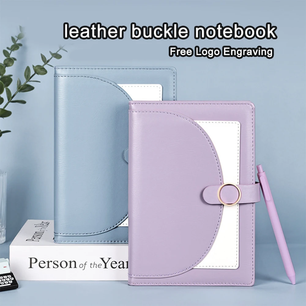 (Бесплатная гравировка логотипа) кожаный блокнот с пряжкой, переносной студенческий дневник формата А5, толстый рабочий блокнот, протокол деловых встреч, подарочный блокнот