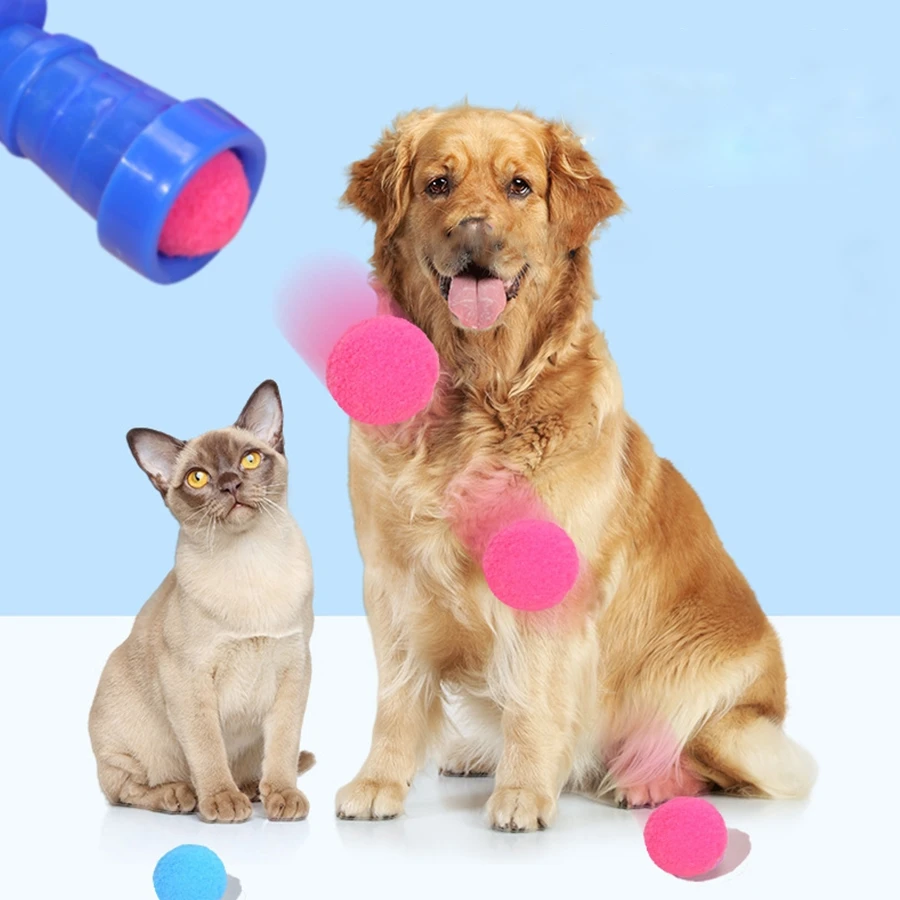 Игрушка для кошек помогает мне расслабить плюшевый мяч пистолет стрельбы