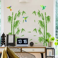 chinese style green bamboo bird wallpaper new living room bedroom simple room decoration wall stickers self adhesive wall decor