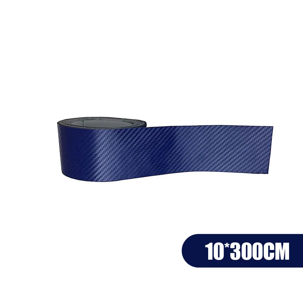 

Серебристая, белая, синяя, 10*300 см, универсальная 3D пленка из углеродного волокна, автомобильная наклейка, водонепроницаемая защитная пленка на дверь, порог, боковое зеркало, лента