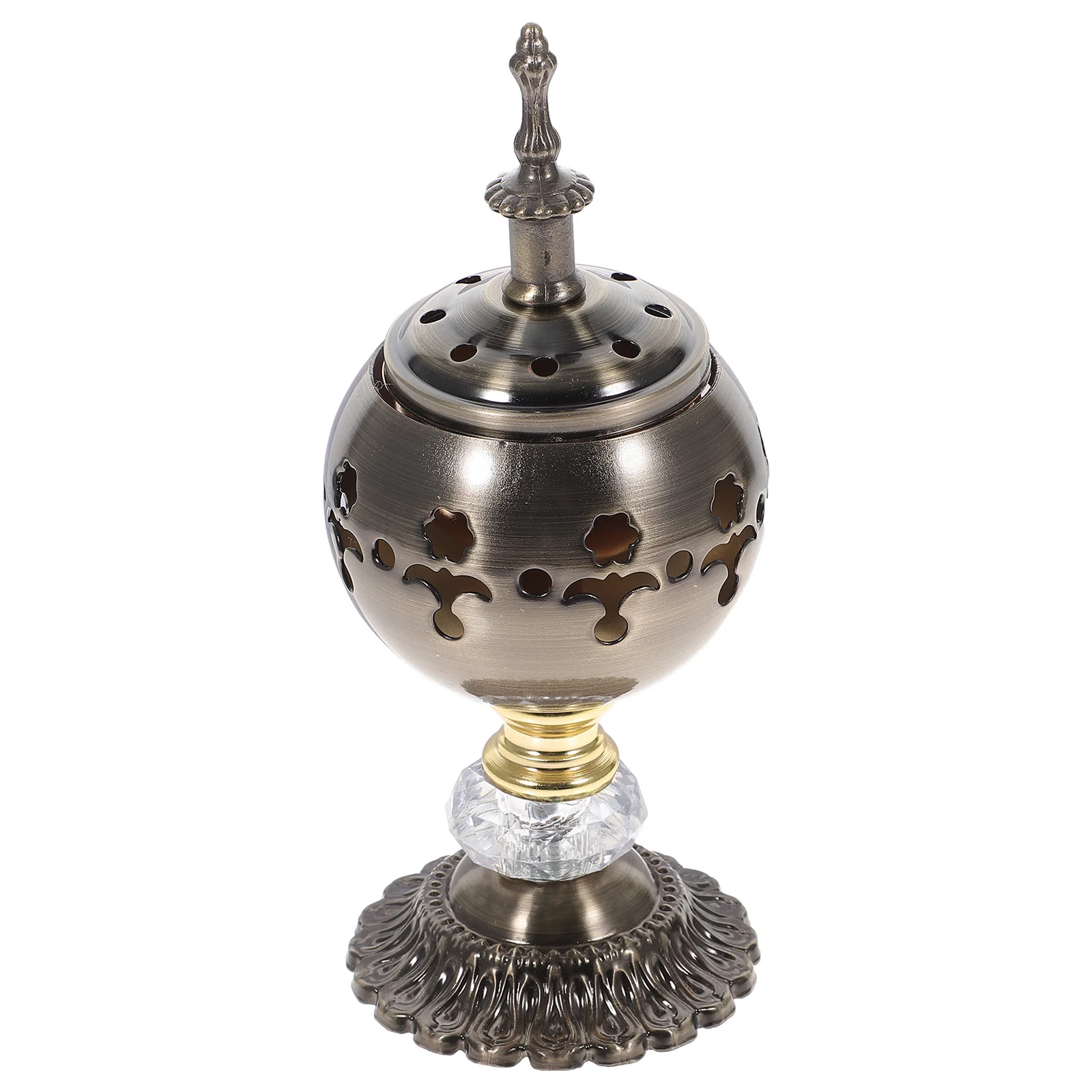 

Burner Holdercenser Iron Charcoal Aroma Cone Vintage Bowl Cauldron Frankincense Resin Backflow Tealight Decorative Oil Essential
