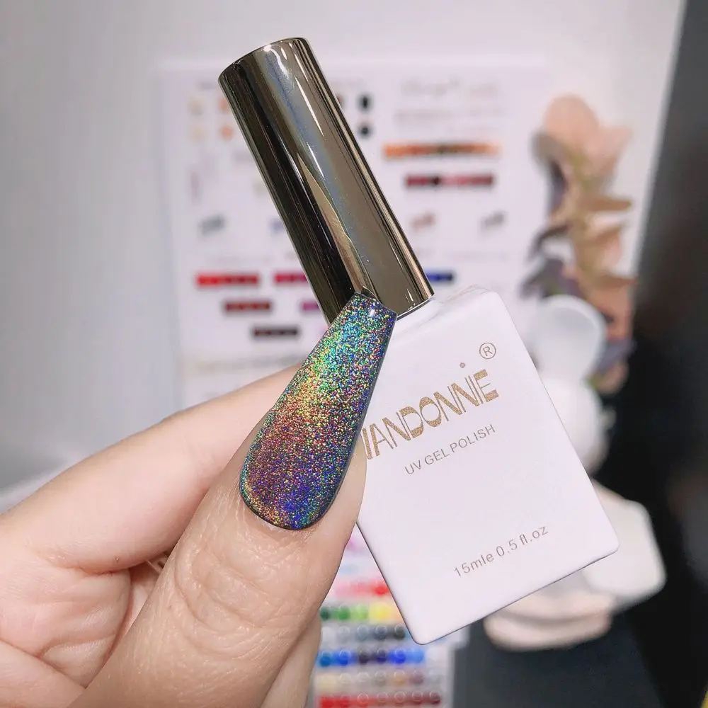 

Shiny Manicure Fashion Easy Coloring Laser Nail Polish Phototherapy UV Gel Cat Eye Nail Glue Aurora Nail Varnish