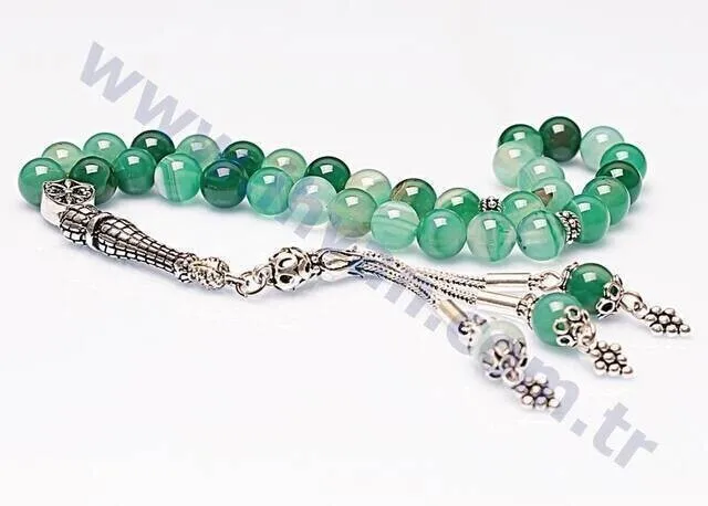 IQRAH Agate Stone Rosary (925 STERLING SILVER)