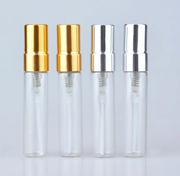 

2000pcs 5ml Clear Glass bottles Perfume Sprayer Vials Sample bottles Fint Mist Sprayer Gold Sprayer SN1676