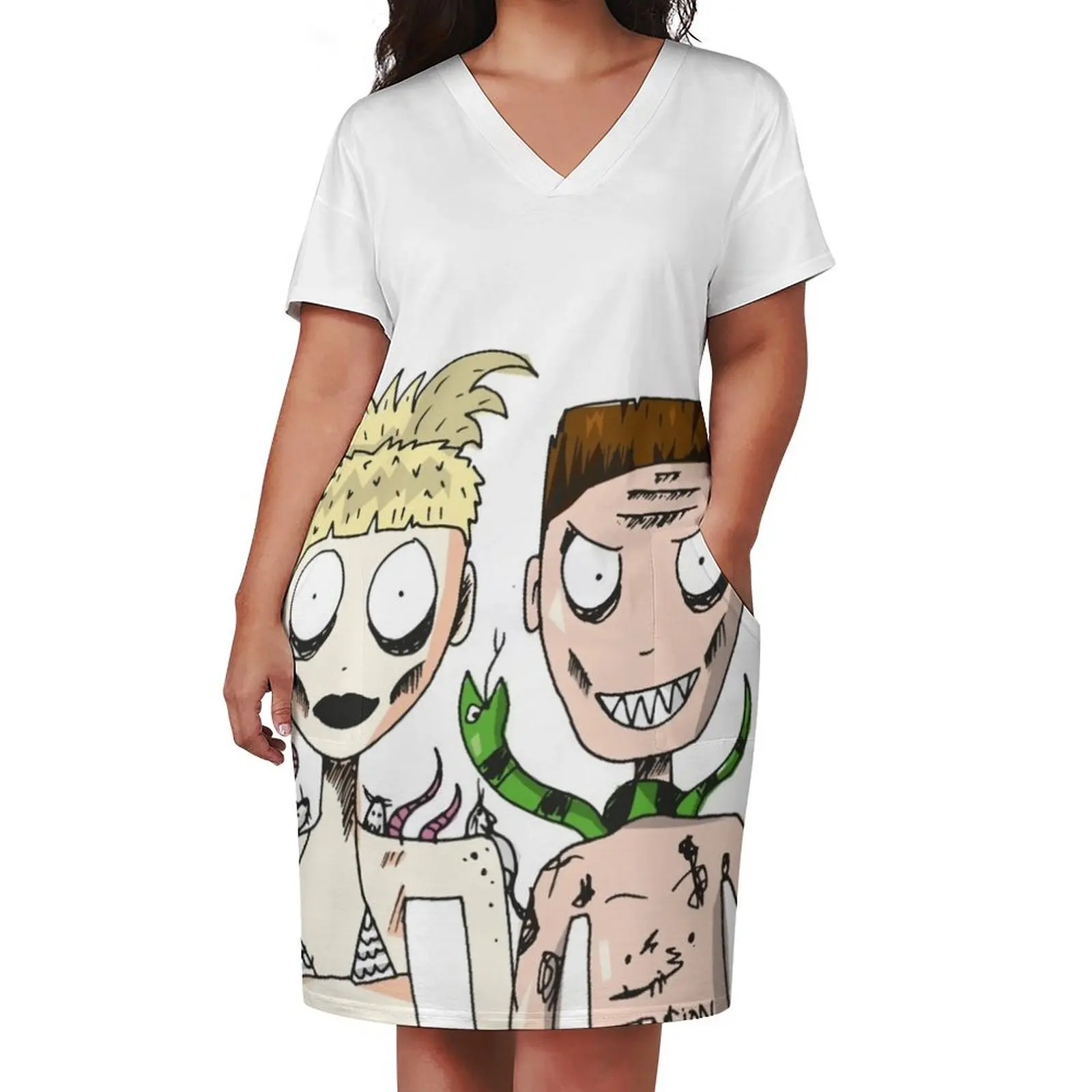 DIE ANTWOORD - YOLANDI &amp NINJA Свободное платье с карманами Женская летняя юбка женское