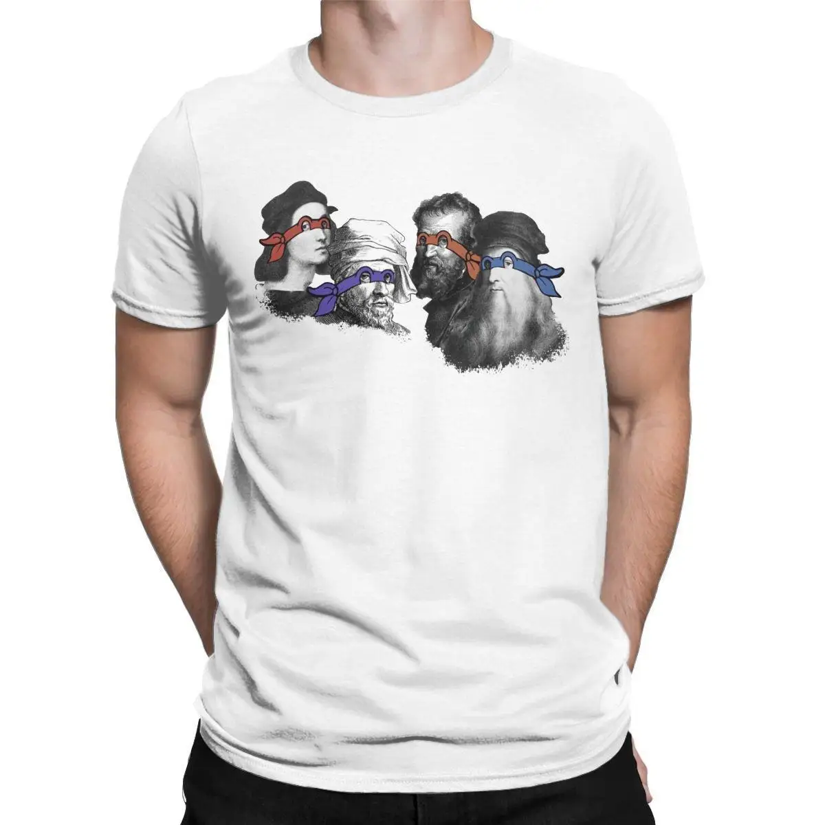 

They're Men Not Turtles T-Shirts for Men Leonardo Donatello Michelangelo 100% Cotton Tee Shirt Round Collar Short Sleeve T Shirt