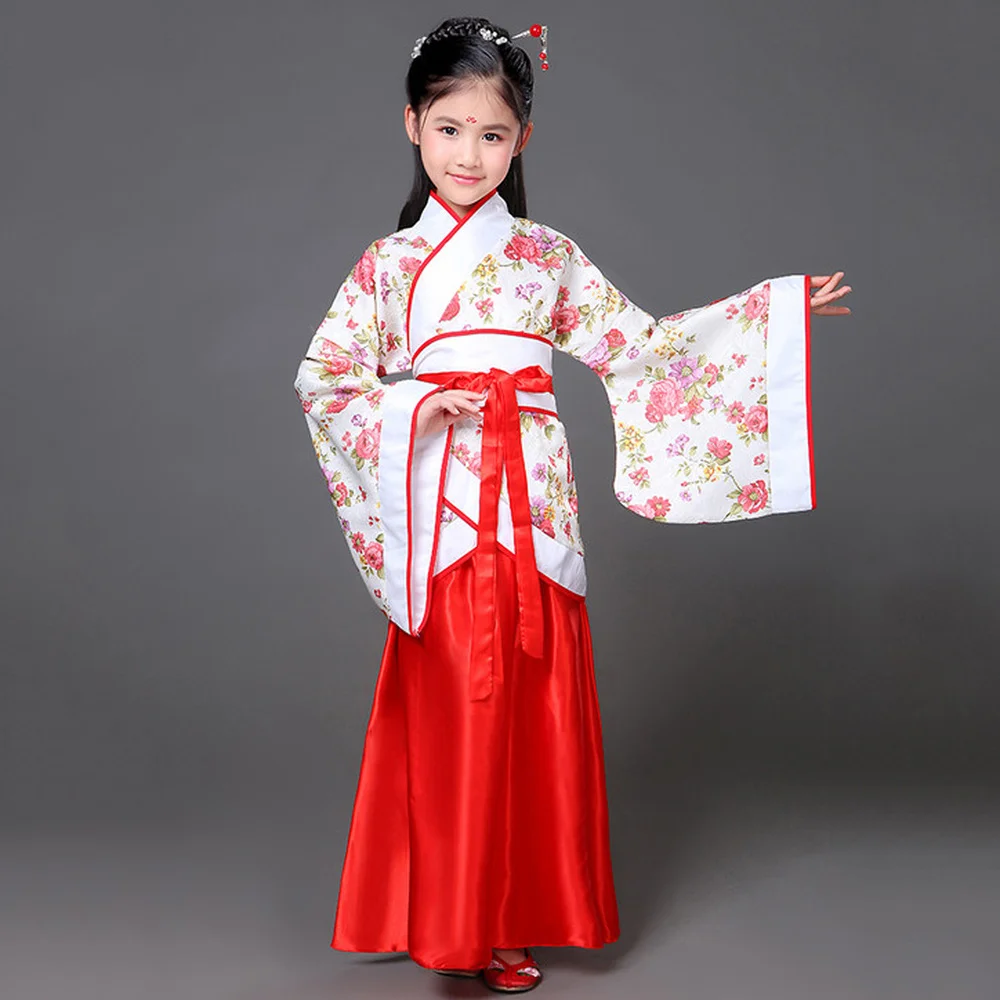 Красный белый традиционный Hanfu одежда для костюмированных игр древней китайской