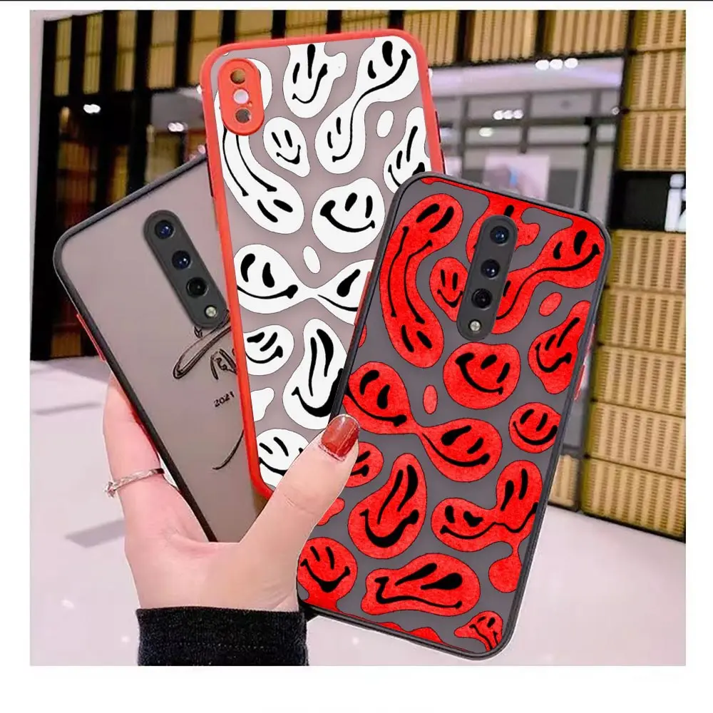 

Matte Oneplus 9 Case Funda For Oneplus 5 5T 6 6T 7 7T 8 8T 9 10 NORD 2 CE CE2 N10 N100 Clear Hard Case Trippy Funny Smiley Face
