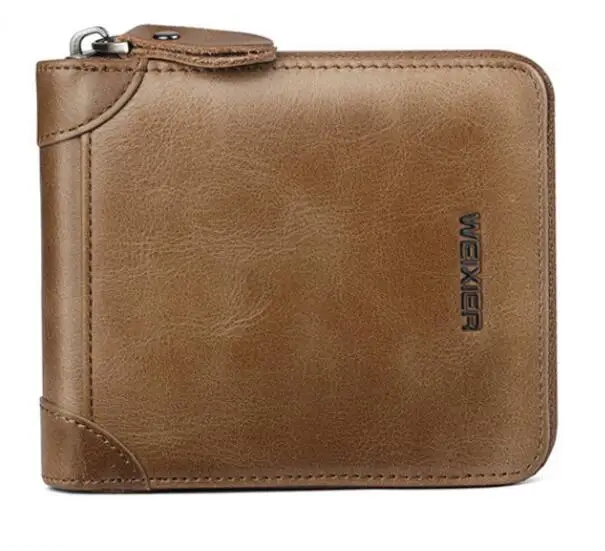 Men's Zipper Wallet Men PU Wallet Photo Holder Bank Card Holder Purse for Male Note Compartment Coin Pocket Wallets purses 2022