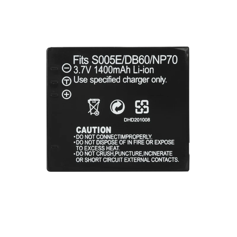 CGA-S005 S005E/DB60/NP70 Аккумулятор для камеры Panasonic Lumix DMC-FX180 LX1 LX2 LX3 1400mAh литий-ионный