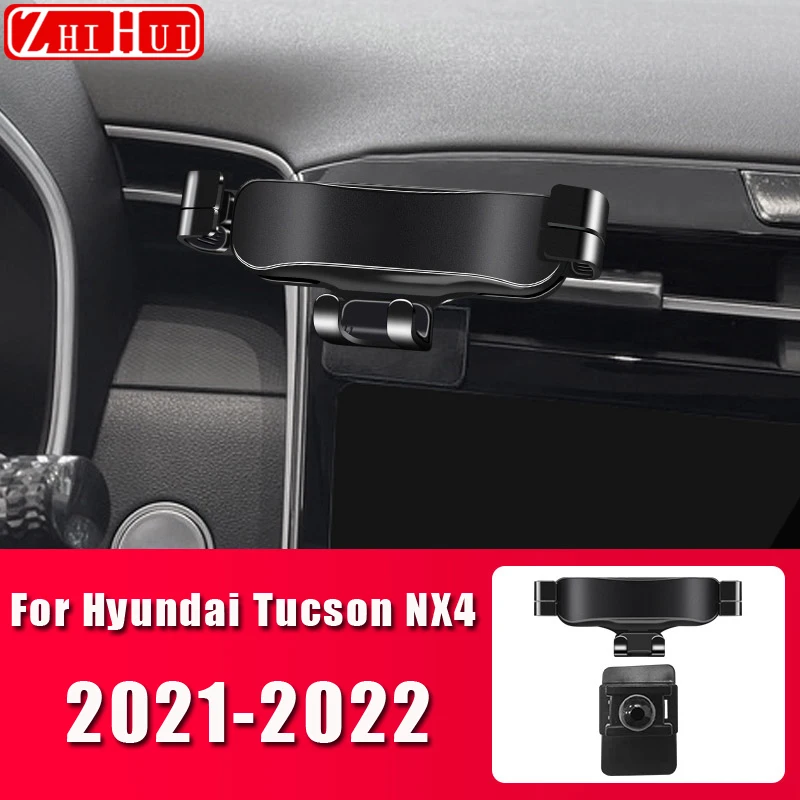 Car Styling Mobile Phone Holder For Hyundai Tucson NX4 TL Santa Fe 2015-2022 Air Vent Mount Gravity Bracket Stand Accessories