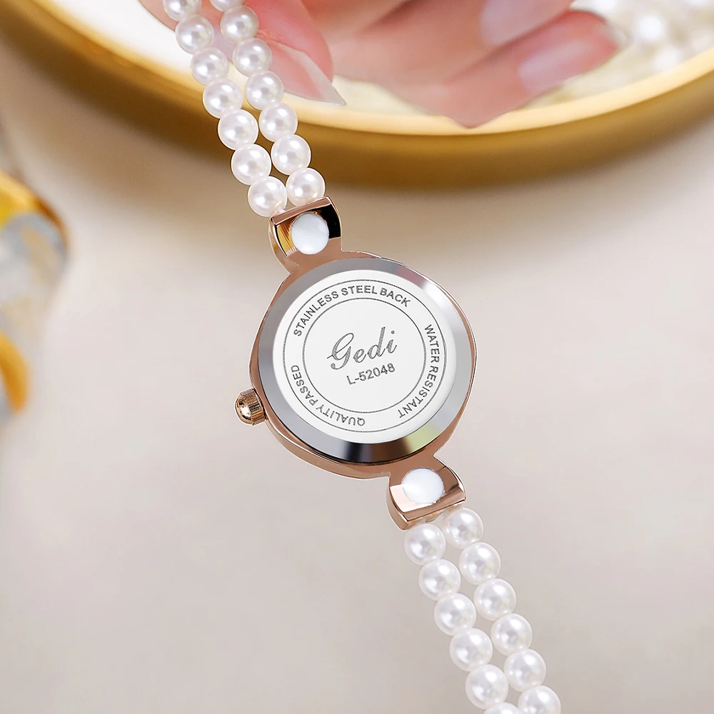 Luxury Women's Watch Quartz Simulated Pearl Rhinestone Elegant Lady Wristwatch Bracelet Watches Gifts Relogio Masculino New 2023