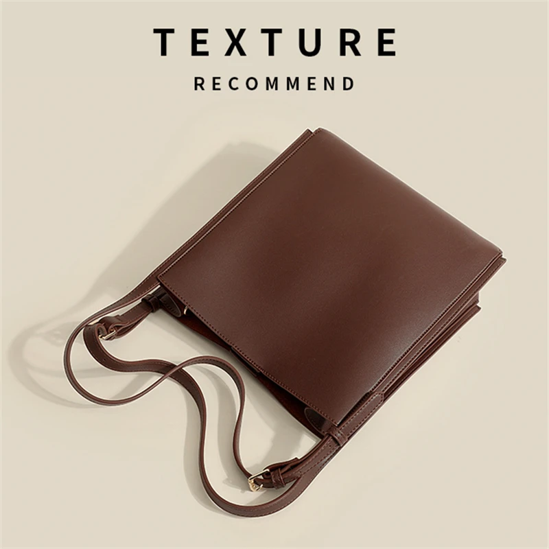 For Women High Quality Pu Leather Solid Color Leather Shoulder Bag Luxury Bag Handbag 2022 New Large Capacity Tote Bag