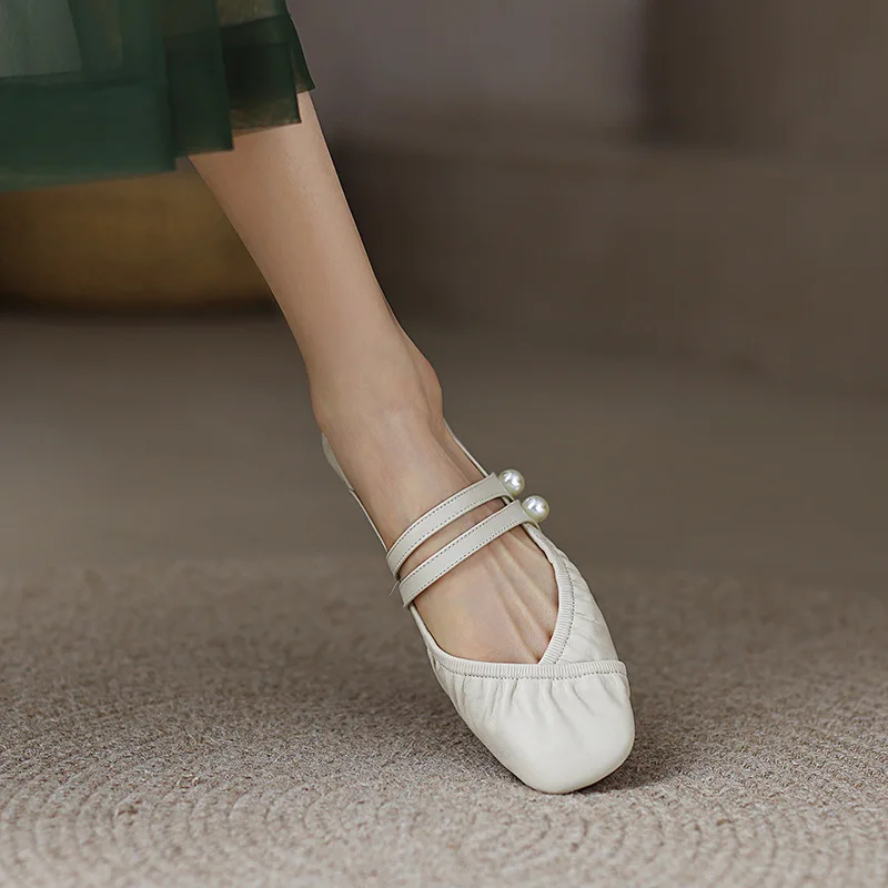 Кожаные Туфли Мэри Джейн в французском стиле ретро женские летние новые балетные