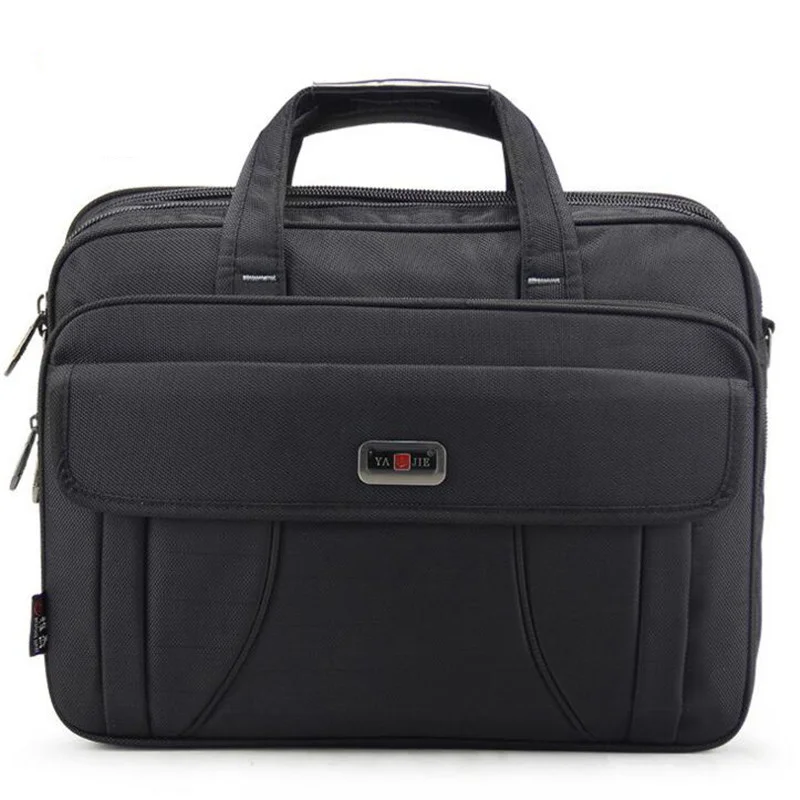 Large Black Briefcase Business Men Shoulder Bags 15.6 Inches Laptop Computer Bag Male Waterproof Travel Handbags Office Work Bag
