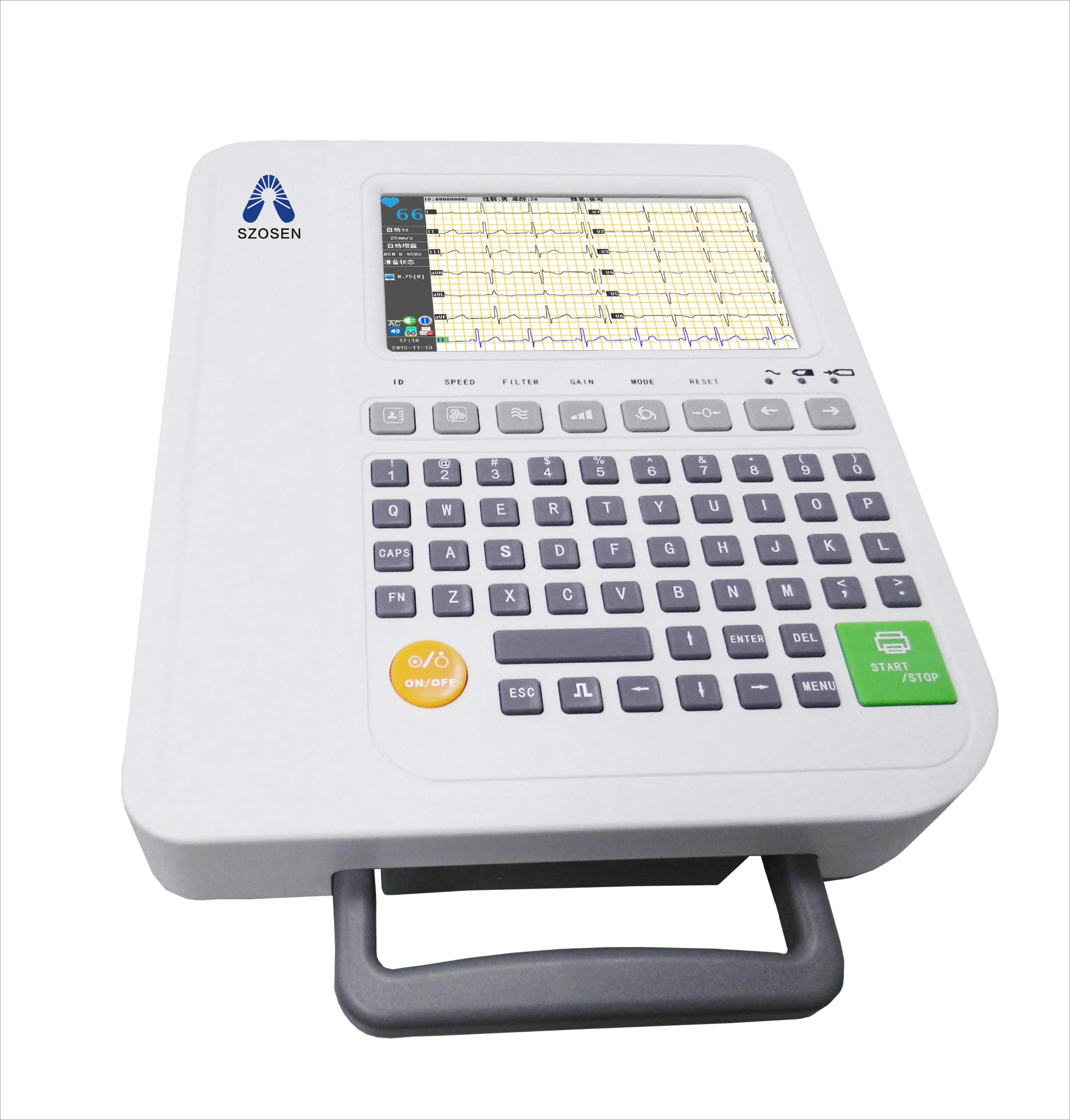 

SZOSE NMedical AI Smart Electrocardiogram Wireless Price EKG Monitor Device Leads 12 Channel Portable ECG Machine With Trolley