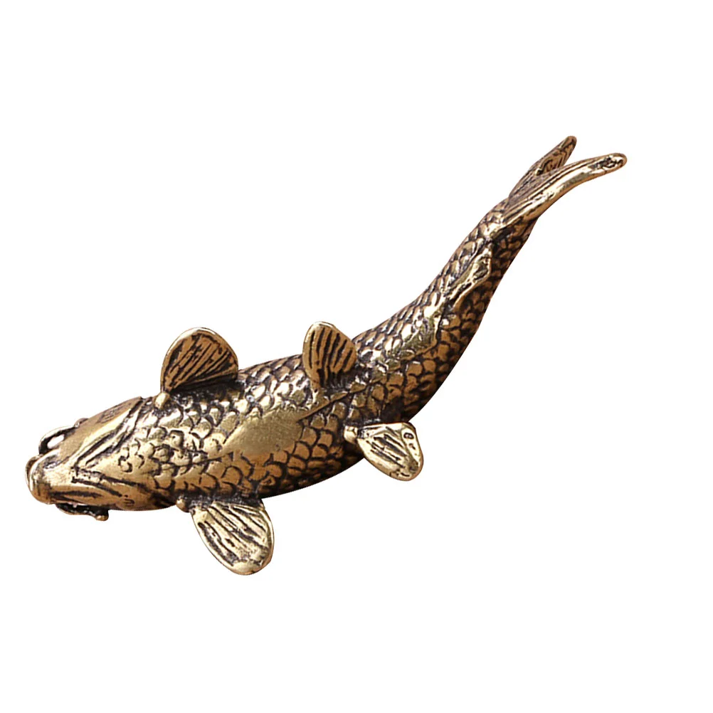 

Retro Style Carp Ornament Desktop Copper Craft Carp Adornment Decorative Carp