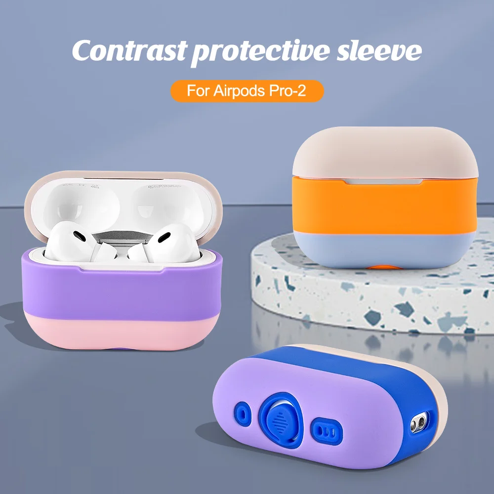 

Для Airpods Pro 2 Чехол силиконовые контрастные цветные наушники чехол s беспроводные наушники для Apple Airpod Pro Корпус 2-го поколения