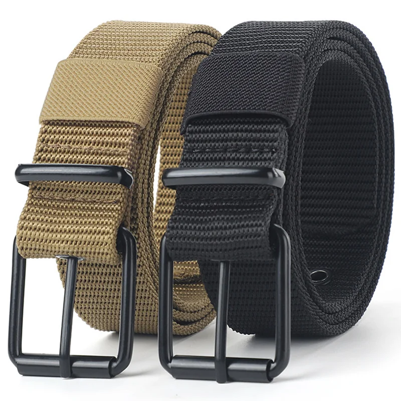 Men's Alloy Pin Buckle Belt Women i Quality Student Yout Nylon Canvas Waist Strap Belt for Jeans Luxury Desiner Cummerbunds