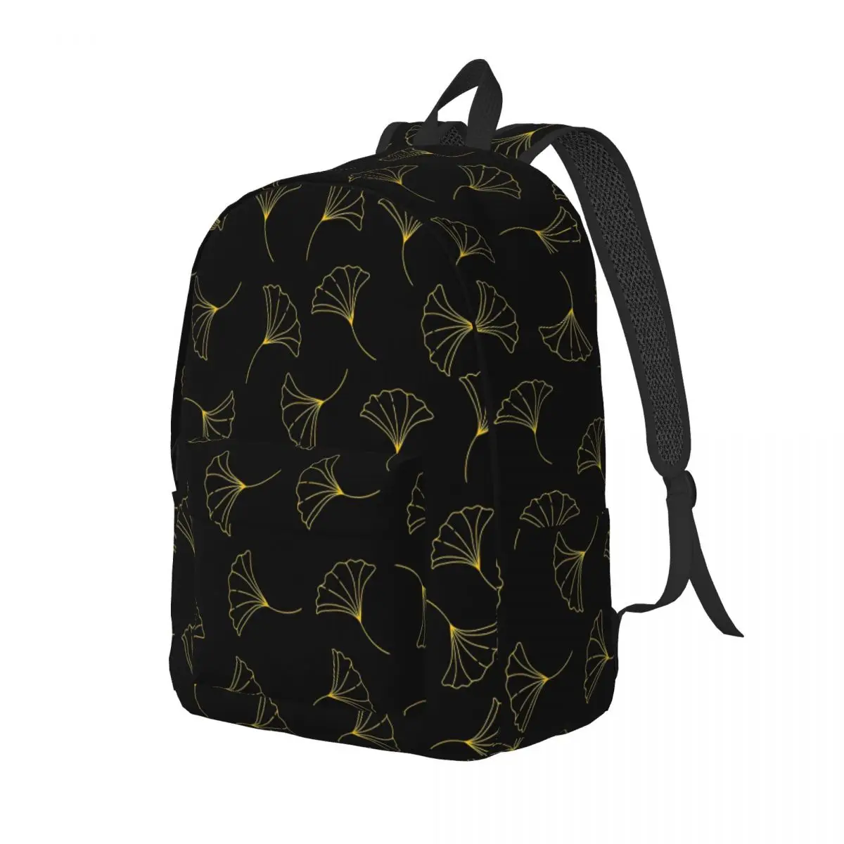 

Ginkgo Biloba Backpack Gold Leaf Print Female Polyester Outdoor Backpacks Lightweight Casual High School Bags Rucksack