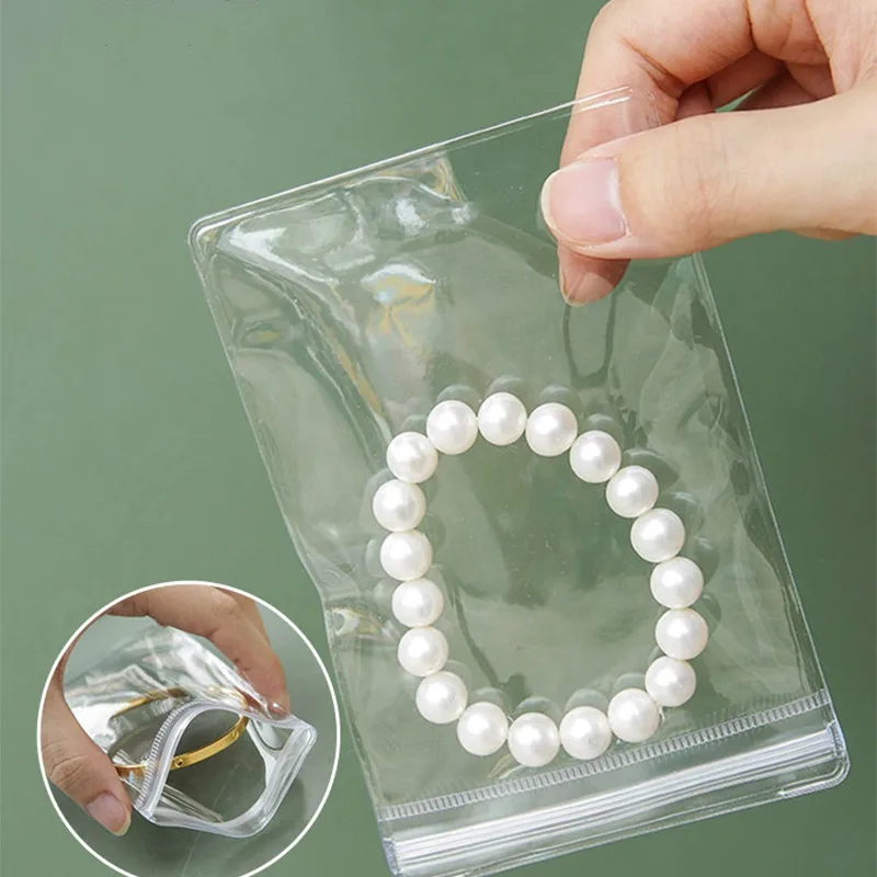 

Thicken Pvc Jewelry Package Bags Transparent Anti-Oxidation Organizer Display Packaging Ring Earring Storage Self Sealing Pouch