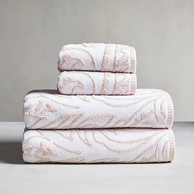 

Sheared Paisley 4 Piece Towel Set, Cherry Blossom Pink