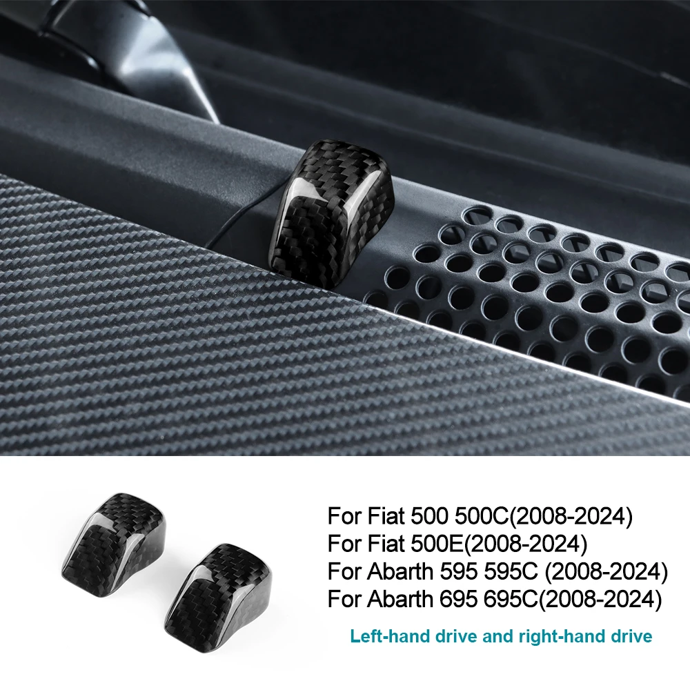 

Для Abarth 595 695 595C 695C Fiat 500 500C 500E 2008-2024 настоящая твердая сухая наклейка из углеродного волокна, крышка сопла стеклоочистителя на крышу автомобиля