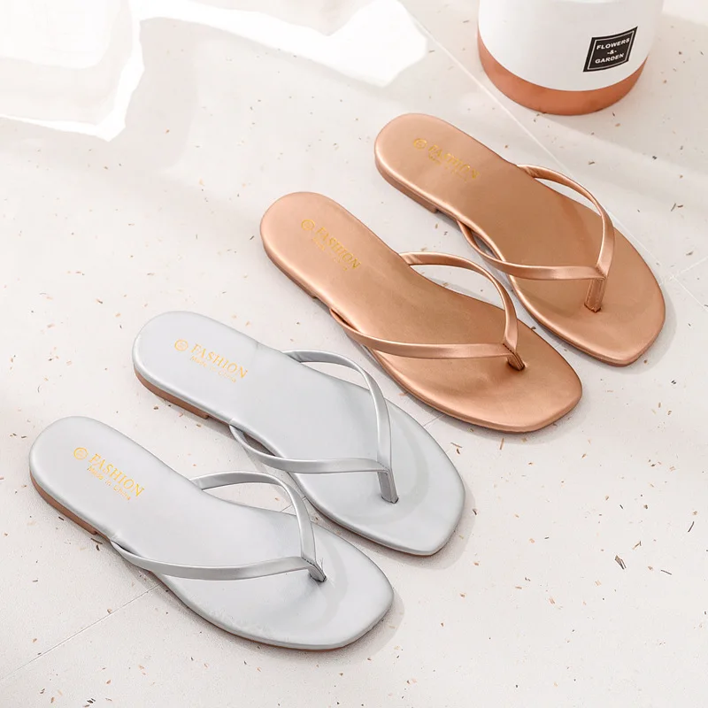 

Шлепанцы Beac женские на низком каблуке, роскошные сандалии на танкетке, квадратный носок, резиновые мягкие, для бассейна, бежевые