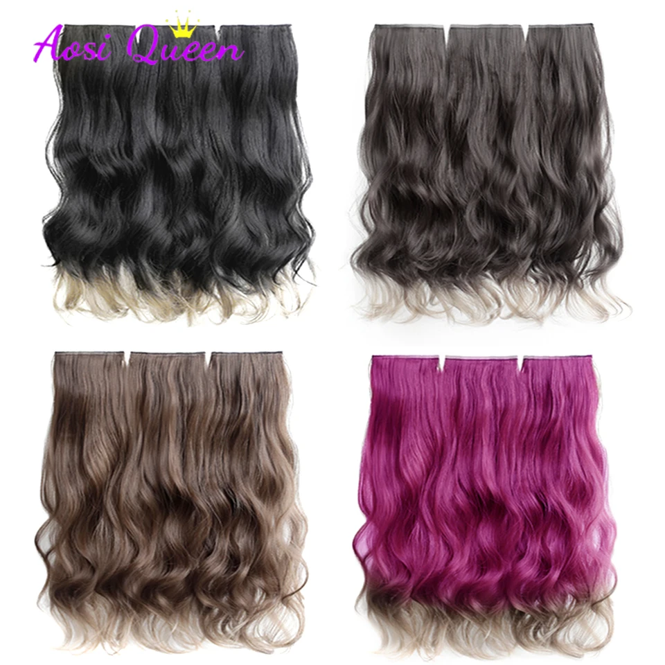 

perruque synthétique brune noire, Extension capillaire naturelle épingle à Clip faux cheveux pour femmes coussin capillaire en