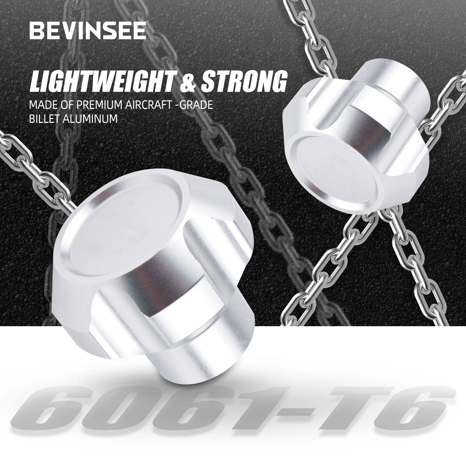 Комплект ручек приборной панели BEVINSEE для Jeep CJ5 CJ7 CJ8 1976-1986 6 шт. (черный/серебристый)