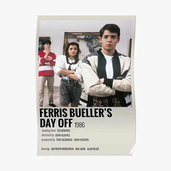 

Movie Ferris Bueller Poster Room Print Picture Painting Mural Modern Art Vintage Funny Decor Decoration Home Wall No Frame